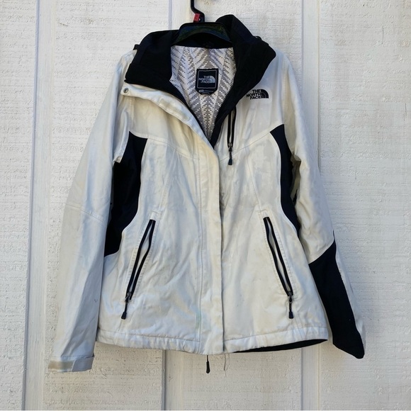 THE North Face Varius Guide Jacket - Women's Cream Black Waterproof Wind Medium - Picture 1 of 11